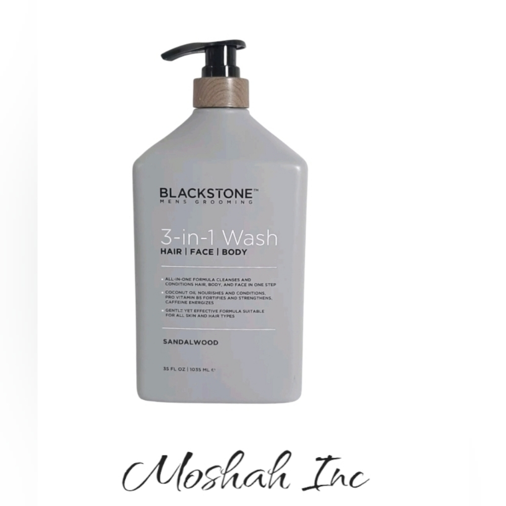 Blackstone Mens Grooming 3-in-1 Hair Face Body Wash 35 fl oz Sandalwood Bodywash